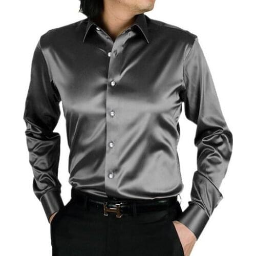 New spring Autumn Fashion Brand Men Clothes Slim Fit Men Long Sleeve Shirt Men silk Cotton Casual Men Shirt Social Plus Size Top