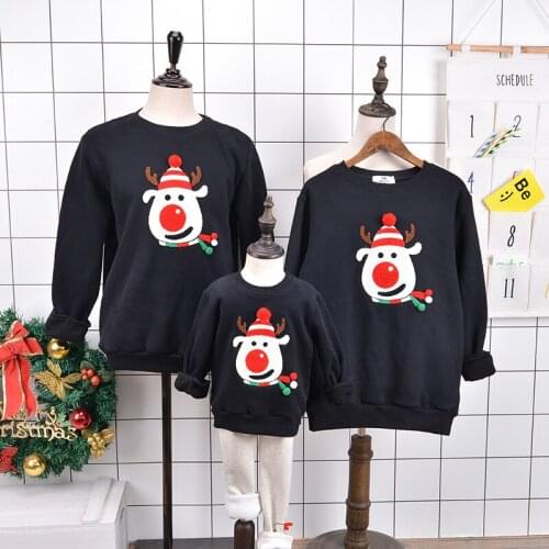 Christmas family matching father mother daughter son mommy me clothes couple family look hoodies sweatshirts pullovers outfits 3