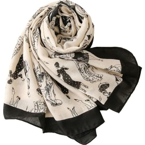 Autumn and Winter Womens Silk Scarf Fashion Small People Printing For outdoor use Decorate Female Sex Neck protection Neckerchi