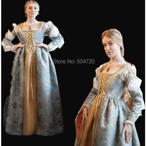 Tailored!NEW Royal 18 Century French Duchess Retro medieval Renaissance Reenactment Theatre Civil war Victorian dress HL-318