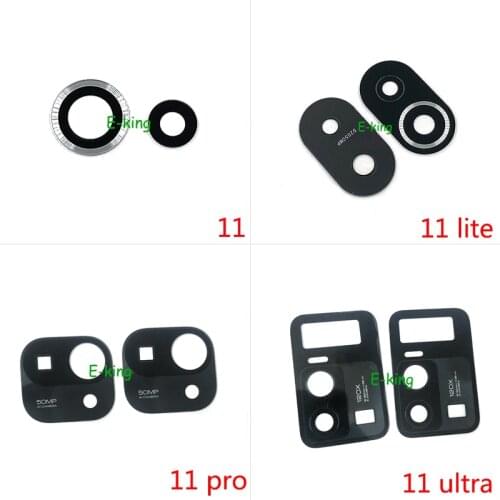 10PCS Rear Back Camera Glass Lens Cover For Xiaomi Mi 11 Lite Ultra Pro With Ahesive Sticker Replacement Parts