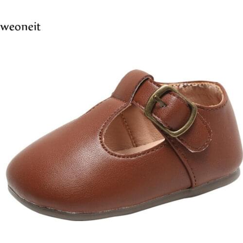 Weoneit 2020 Spring Autumn Children Casual Shoes Baby Girls Princess Shoes Cute Black Brown Beige Toddler Girl Shoes Size 15-25