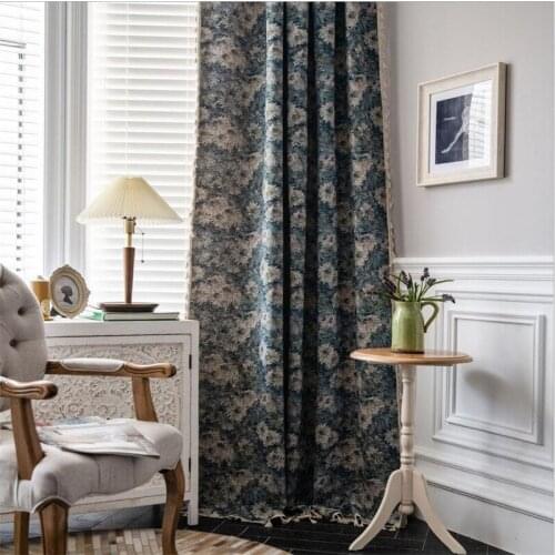 Oil Painting Art Curtains Flowers Plant Curtain Home Living Room Decor Jacquard Cloth American Style Vintage Window Curtain New