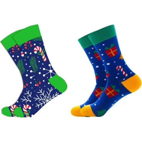 1pair EUR39-46 Cotton Women Socks Harajuku Funny Cute Christmas Sock Long Warm Christmas Dress Socks