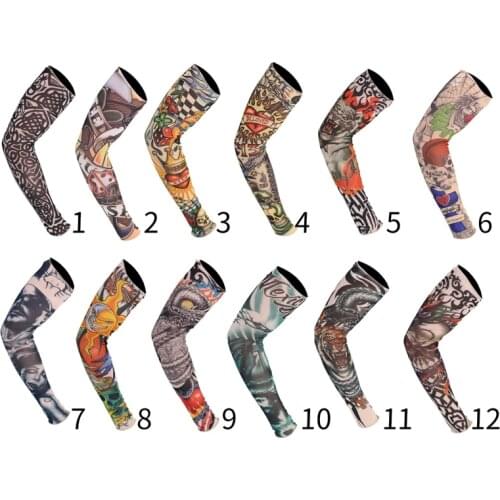 1Pc Outdoor Cycling Sleeves 3D Tattoo Printed Armwarmer UV Protection MTB Bike Bicycle Sleeve Arm Protection Ridding Arm Sleeve