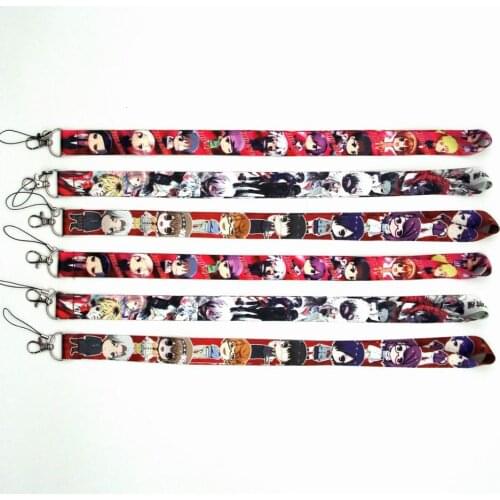 100 PCS Tokyo Ghoul Lanyard id badge holder keychain straps for mobile phone Wholesale&Free Shipping