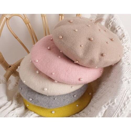 11pc/lot Infant Winter Headbands Pearl Turban Headwear For Girls Donuts Beanie Hat Baby Hair Accessories