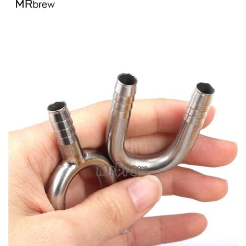 2pcs/lot Stainless Steel U-Shaped Hose Barb Fitting Hose Splicer Type U Shaped Fitting for Beer Hose