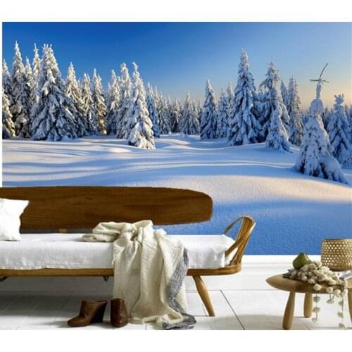 Custom 3D murals,Seasons Winter Fir Snow Nature papel de parede,hotel living room sofa TV wall bedroom stereoscopic wallpaper
