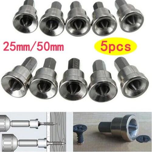 5 pcs 25mm 50 mm Bits Woodworking plasterboard positioner S2 PH2 head short batch material blasting Cross magnetic drill bits