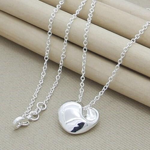 925 Sterling Silver Cute Heart Pendant Necklaces For Women Wedding Engagement Jewelry Gifts