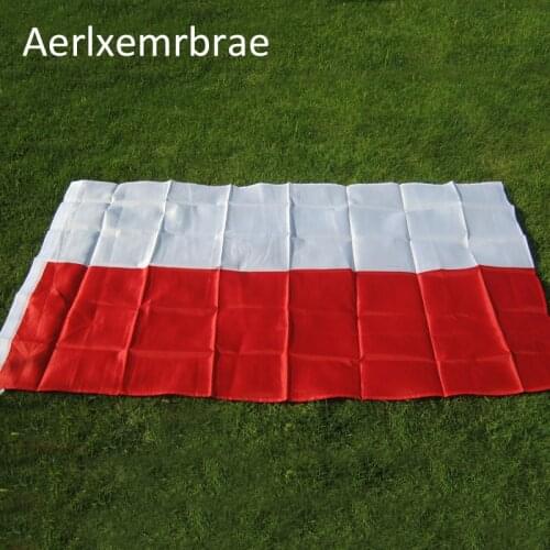 Free shipping aerlxemrbrae flag 90*150cm Hanging National custom flag Poland flag