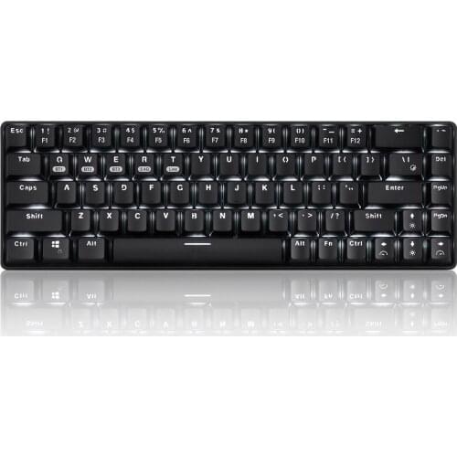 XM-RF68 Mechanical Keyboard 68-Key 3 Modes Bluetooth 2.4GHz Wireless Keyboard For Desktop Laptop Computer Gamer - White Light