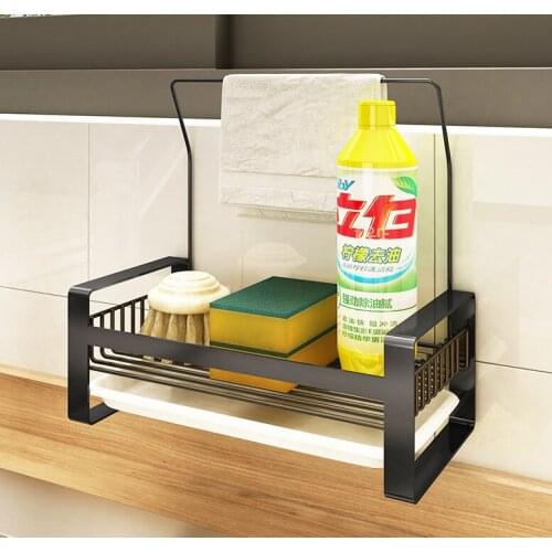 Kitchen sink side shelf, dishcloth sponge drain storage, dishcloth table rack, no punching storage rack, bathroom storage rack