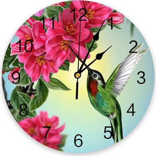 Flower Hummingbird Clocks Modern Design Home Decor Wall Clocks For Living Room Kitchen Office Silent Wall-clock