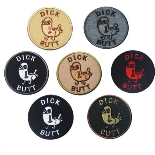 Dick Butt Embroidery Patch Emblem Badge Funny Cartoon Military with Hook For Clothing Backpack Tactical Patches
