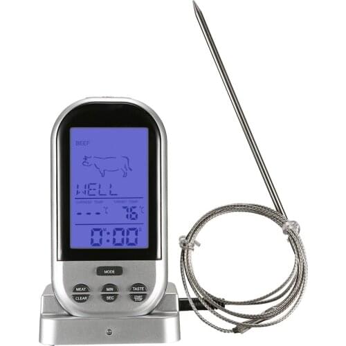 Digital Wireless Oven Thermometer Meat BBQ Grilling Food Probe Kitchen Thermometer Cooking Tools With Timer Alarm