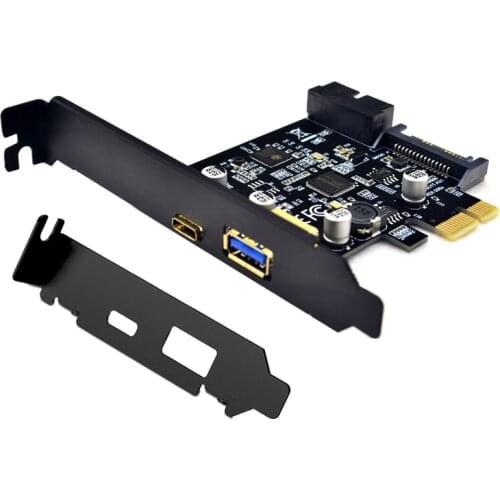 Add On Card PCI-e to 4 Ports USB3.1 GEN 1 5Gbps USB Type-C +USB Type A with Internal 19Pin USB3.0 Dual Port PCI Express USB Card