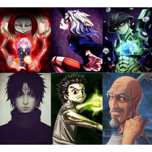 Hunter X Hunter Japanese Manga Hisoka Gon Killua Kurapika Anime Pictures Canvas Wall Art Large Poster,20 x 28 Inches,No Frame