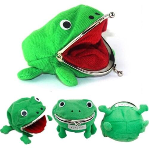 Frog Coin Purses Cartoon Wallet Pouch Anime Manga Shape Fluff Clutch Cosplay Cute Wallet Purse Coin Holder for Kids Gift