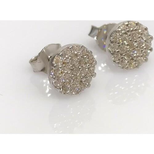 Round Cubic Zirconia Ball Casual Silver Earrings