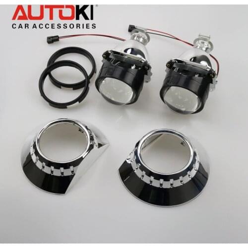 Autoki Mini HID Bi-xenon Headlight Projector Lens With E46-R Extended Shrouds For BMW M3 E90/E91/E92/E93 ZKW E46 Use H1 Xenon