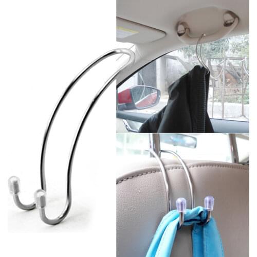 Auto Fastener Clip Multi-functional Metal Car Seat Headrest Hanger Bag Hook Holder for Purse Cloth Grocery Storage