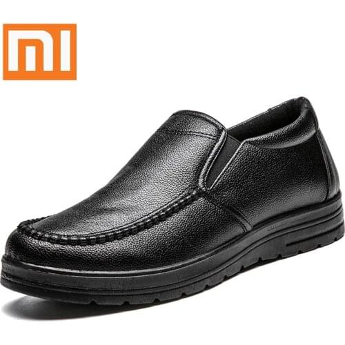 Xiaomi Men Loafers Light Leather Casual Shoes Male Outdoor Walking Shoes Comfortable Mens Sneakers Soft Loafers Mens Shoes