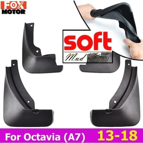 Set Molded Car Mud Flaps For Skoda Octavia A7 5E 2013-2018 Mudflaps Splash Guards Mud Flap Mudguards Fender Front Rear Styling