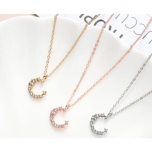 Simple Fashion Moon Clavicle Chain Necklaces Gold Silver Color Micro Zircon Necklace For Women Girl Party Jewelry