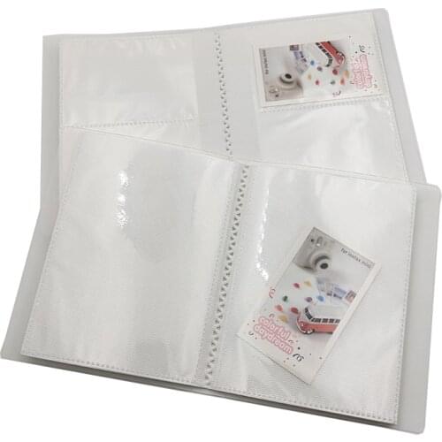 3/5 inch Transparent Holds 40/80 Pockets Photos Instax Album for Mini Instax & Name Card Photo Movie Ticket Collection Book