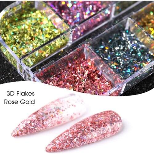 12 Grids Manicure Glitter Powder Ultra-thin Irregular Nail Art Decoration Sequins for Woman