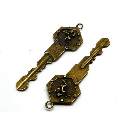 RONGQING 20pcs/lot Wholesale 70x22mm Key Charms DIY Jewelry Gift Pendant Accessories