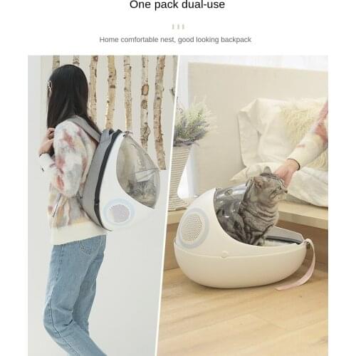 Pet Backpack Cat Bag Portable Space Capsule Transparent Cat School Bag Shoulder Purr Egg Shell Cat Bag