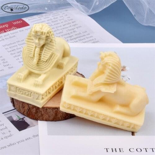 Sphinx Resin Silicone Candle Molds Garden Diy Decorations Gypsum Molding Homemade Manually Polymer Clay Tools3D Stereo Mould