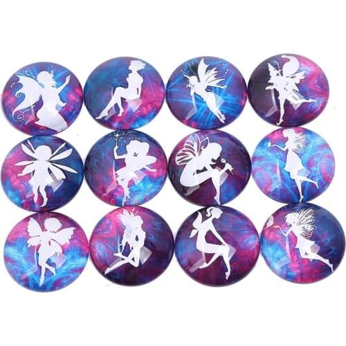 Onwear Mix Fairy Little Girl Photo Round Glass Cabochon 12mm 18mm 20mm 25mm 30mm Diy Flatback Handmade Jewelry Components