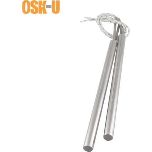 2PCS 12mm Tube Diameter Tubular Heating Element 220V Cartridge Heater Element for Printing Machinery Wattage 500/600W