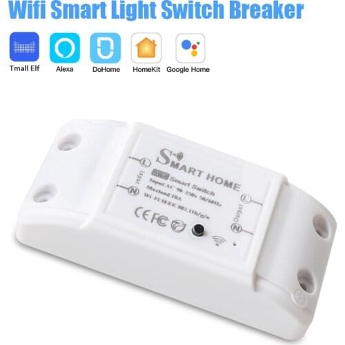 Dohome 90-250V Wifi Smart Light Switch Moudle 10A Universal Breaker Timer Voice Control Work With HomeKit Alexa Google Assistant