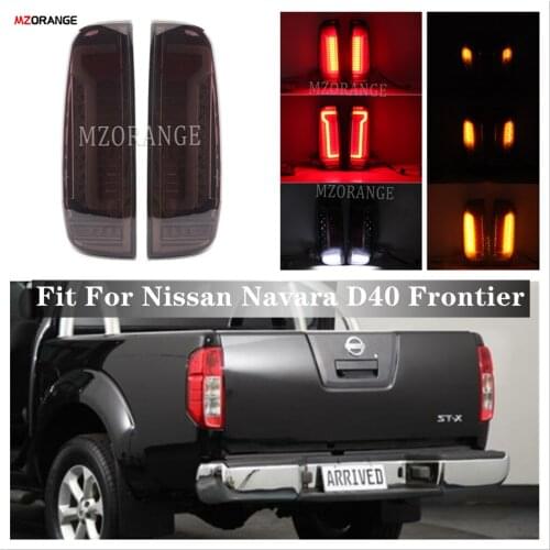 1 Pair Rear Tail lights For Nissan Navara D40 Frontier 2005 Tail Stop Turn Signal Lamp Rear Bumper Brake Light Car Accessories
