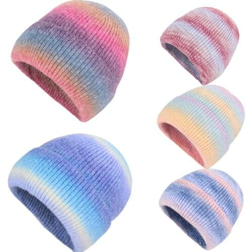 Women knitted Winter Hat female Warm Rabbit fur beanie Girls Solid Bonnet women Skullies beanies Soft Hats wool beanies