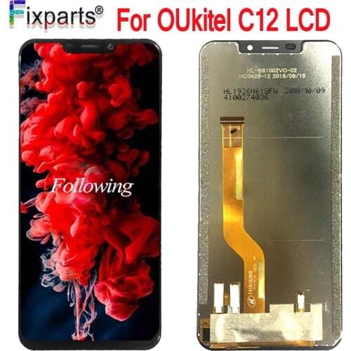 6.18" For Oukitel C12 LCD Display With Touch Screen Screen Digitizer Assembly C12 Pro Replacement For Oukitel C12 Pro LCD