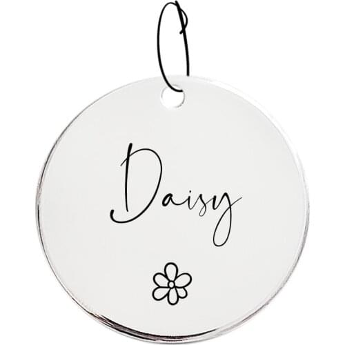 007 Cats Dog ID Tag Personalized Engraved for Small Puppy Pets Collar Name Accessories Simple Design 4 Lines of Custom Text