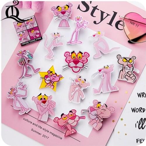 1pcs lovely pink leopard acrylic Accessories Fashion cartoon Brooch Badge Pin Collar brooch Jewelry Gift,Pet cloth,Z31