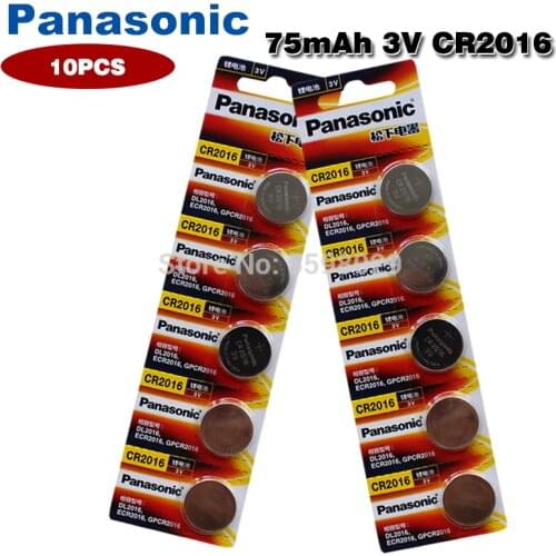 10PCS/lot PANASONIC Original CR2016 Button Cell Battery 3V Lithium Batteries CR 2016 for Watch Toys Computer Calculator Control