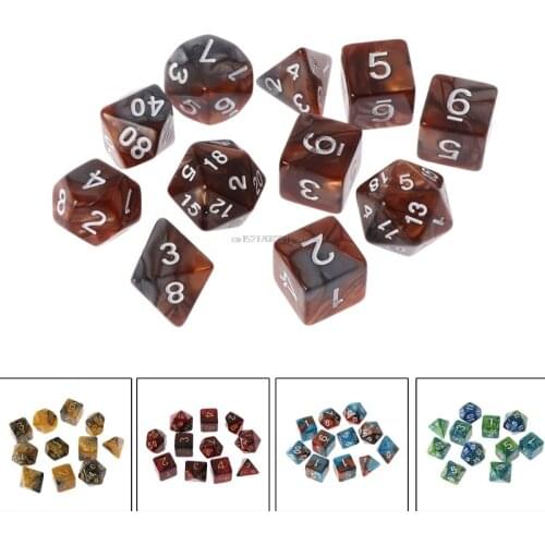 11Pcs D4 D6 D8 D10 D12 D20 Sided Dices For RPG DND D&D Set