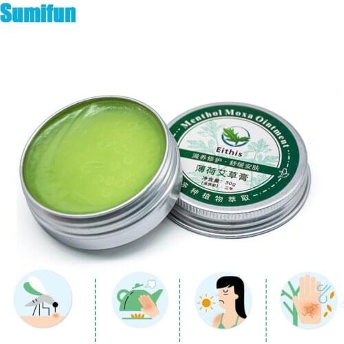 30g Thailand Original Mint Wormwood Cooling Cream Herbal Grass Refresh Anti Mosquito Bites Dizziness Headache Relief Ointment