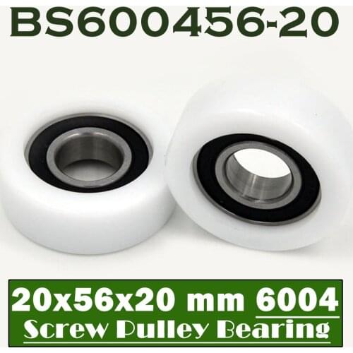 6004 2RS Ball Bearing Covered With POM Plastic 20*56*20 mm ( 2 PCS ) Plastic Pulley Bearings 6004 RS