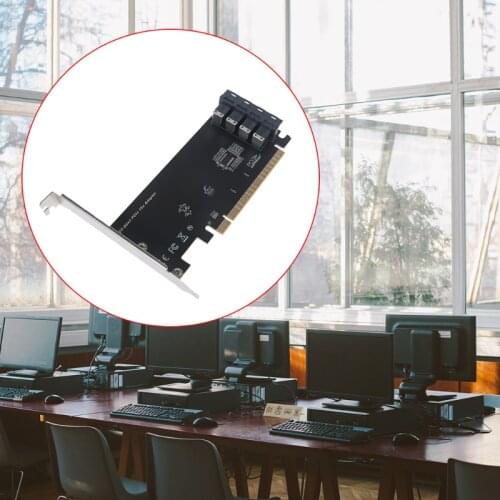 PCIe 16X to 4 Port SFF-8643 Adapter Card to PCi-NVME SSD Compatible with PCIe 3.0 Motherboard N0PB