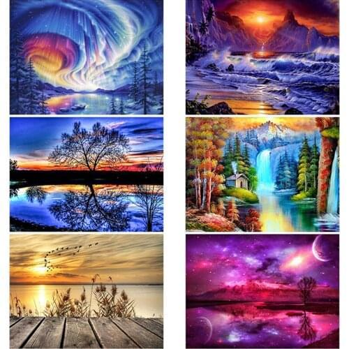 DIY 5D Diamond Painting Scenic Bridge Diamond Embroidery Landscape Cross Stitch Full Round Drill Art Wall Home Decor Manual Gift