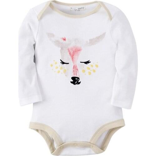 Baby Bodysuits Boy Girl Clothes Newborn Jumpsuits Long Sleeve Spring Infantil Cotton Cartoon Deer Printing Baby Body Overalls